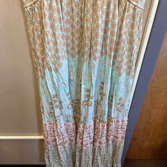 Spell full length Maxi Dress - Blue and Cream Pattern 3XL NWOT - Picture 9 of 13
